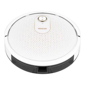 Sencor - Smart robotdammsugare med mop 2-i-1 28W/2600 mAh Wi-Fi vit + fjärrkontroll