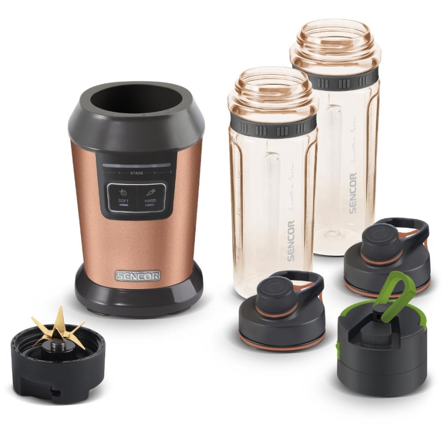 Sencor - Smoothieblender med tillbehör 800W/230V kopparfärgad