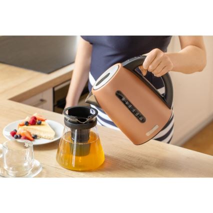 Sencor - Snabb vattenkokare med temperaturkontroll 1,7 l, 2150 W / 230 V, kopparfärgad