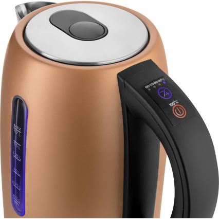 Sencor - Snabb vattenkokare med temperaturkontroll 1,7 l, 2150 W / 230 V, kopparfärgad