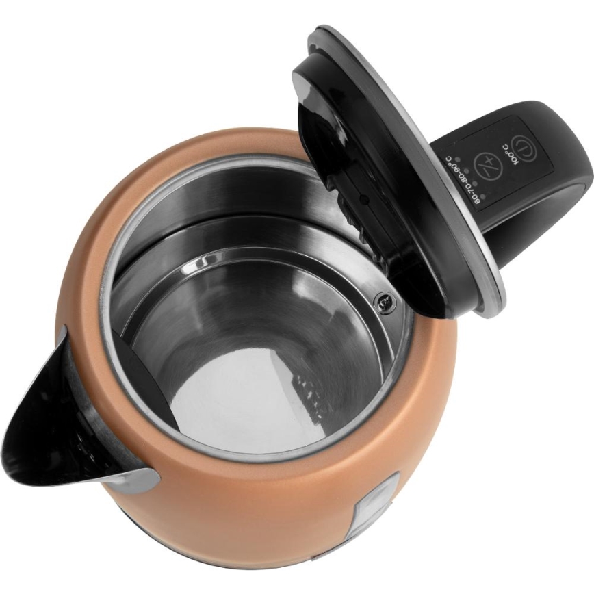 Sencor - Snabb vattenkokare med temperaturkontroll 1,7 l, 2150 W / 230 V, kopparfärgad