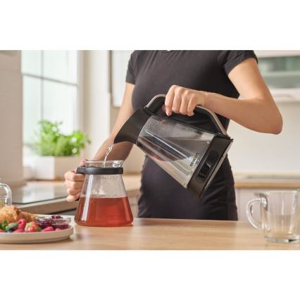Sencor - Snabb vattenkokare med temperaturreglering 1,5 l 2150W/230V svart/roséguld