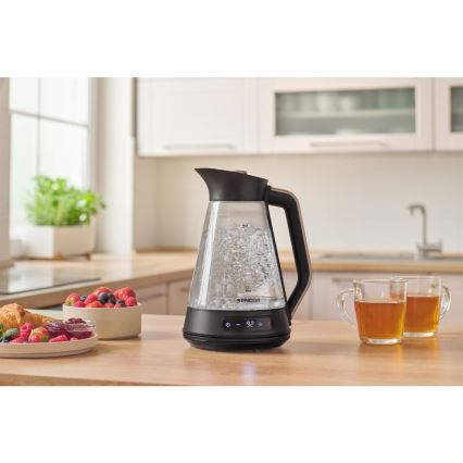 Sencor - Snabb vattenkokare med temperaturreglering 1,5 l 2150W/230V svart/roséguld