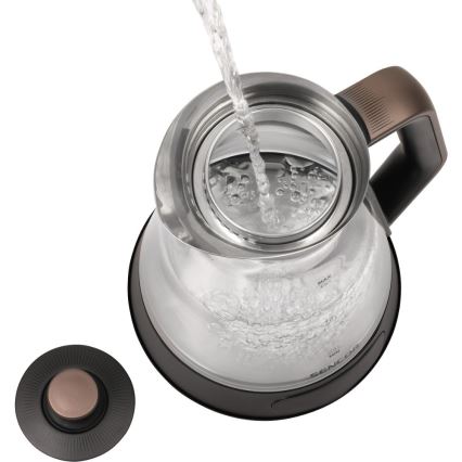 Sencor - Snabb vattenkokare med temperaturreglering 1,5 l 2150W/230V svart/roséguld