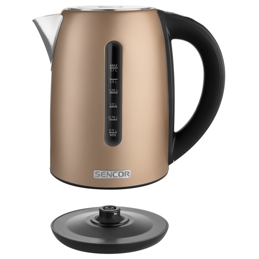 Sencor - Vattenkokare med termoreglering 1,7 l 2150W/230V brun