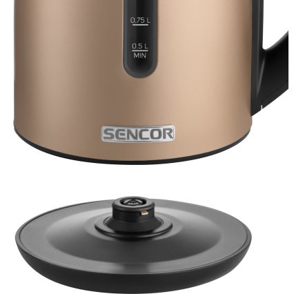 Sencor - Vattenkokare med termoreglering 1,7 l 2150W/230V brun