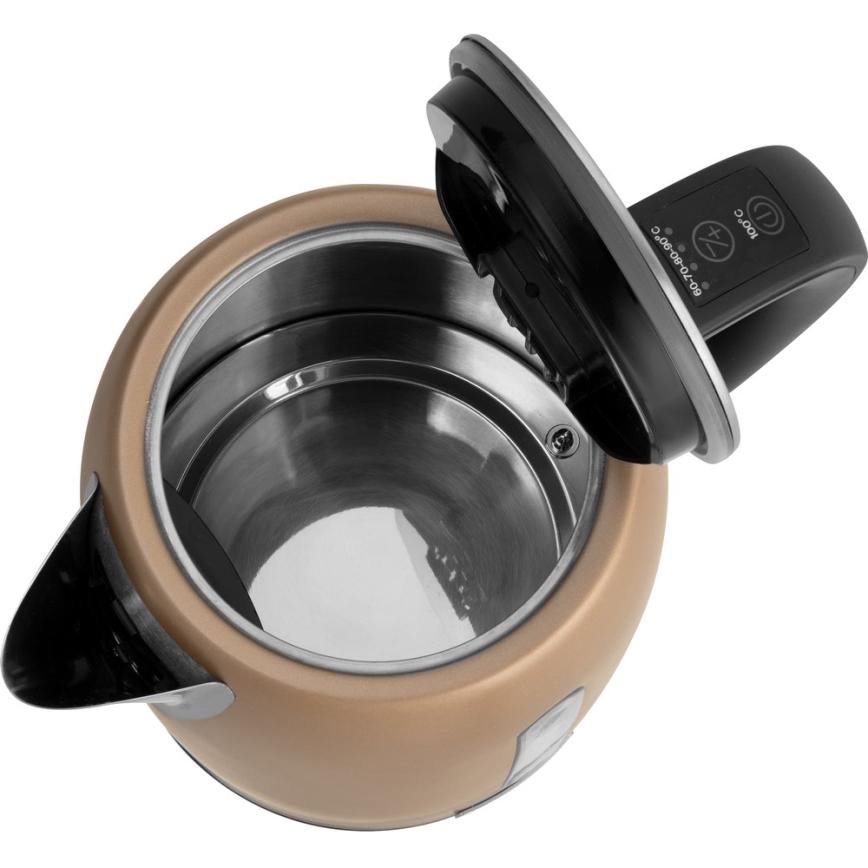 Sencor - Vattenkokare med termoreglering 1,7 l 2150W/230V brun