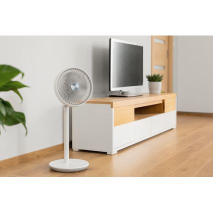 Sencor - Stående fläkt 3D UltraSilent 26W/230V vit + fjärrkontroll