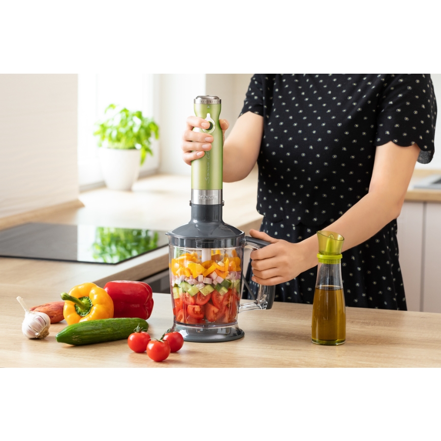 Sencor - Stick blender 4in1 1200W/230V rostfri/grön