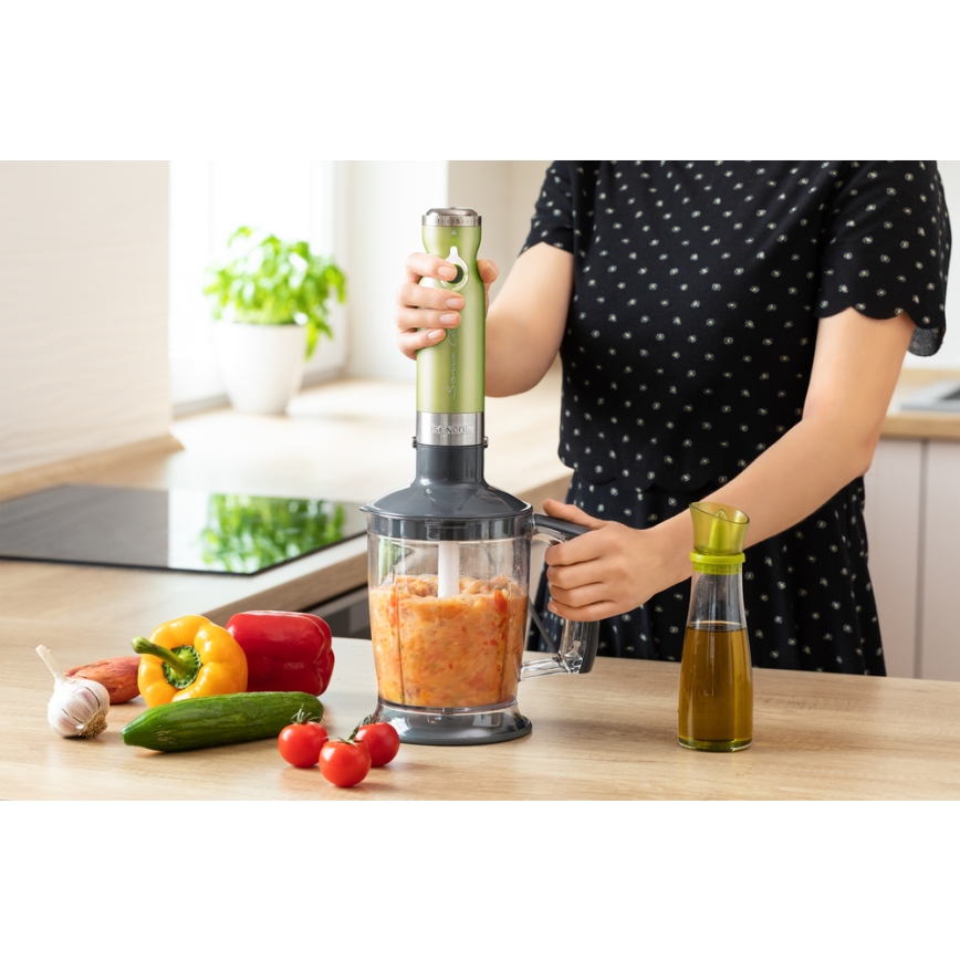 Sencor - Stick blender 4in1 1200W/230V rostfri/grön