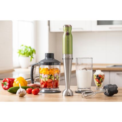 Sencor - Stick blender 4in1 1200W/230V rostfri/grön