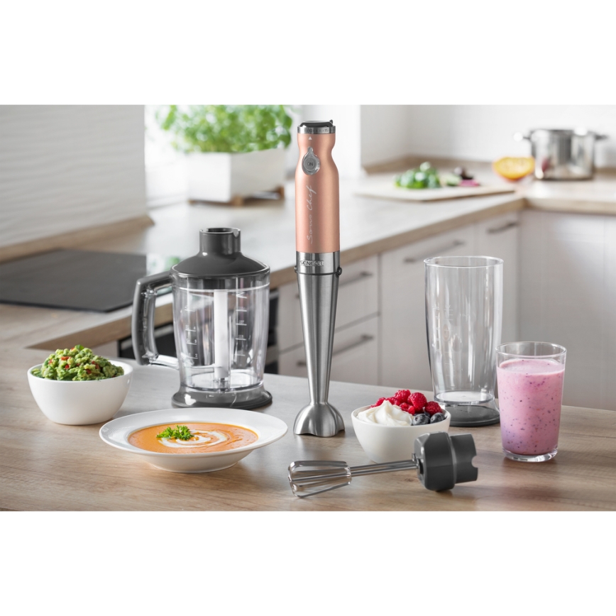 Sencor - Stick blender 4in1 1200W/230V rostfri/koppar