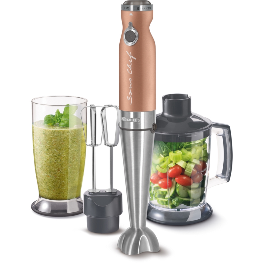 Sencor - Stick blender 4in1 1200W/230V rostfri/koppar