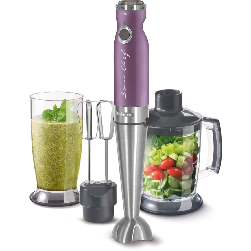 Sencor - Stick blender 4in1 1200W/230V rostfri/lila