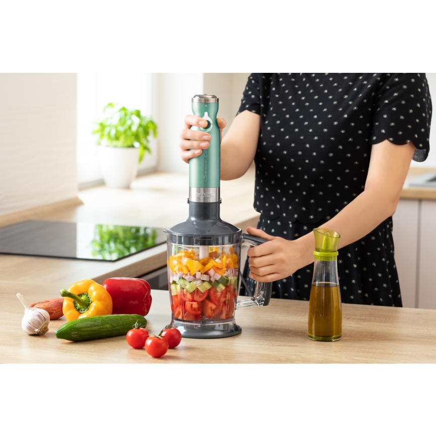 Sencor - Stick blender 4in1 1200W/230V rostfri/turkos