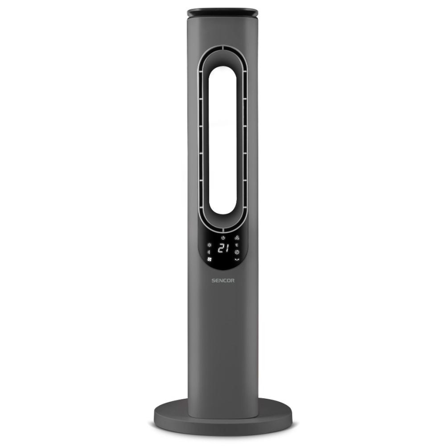 Sencor - Bladlös tornfläkt med keramiskt värmeelement 1200/2000W/230V antracit + fjärrkontroll