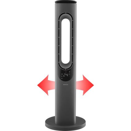 Sencor - Bladlös tornfläkt med keramiskt värmeelement 1200/2000W/230V antracit + fjärrkontroll