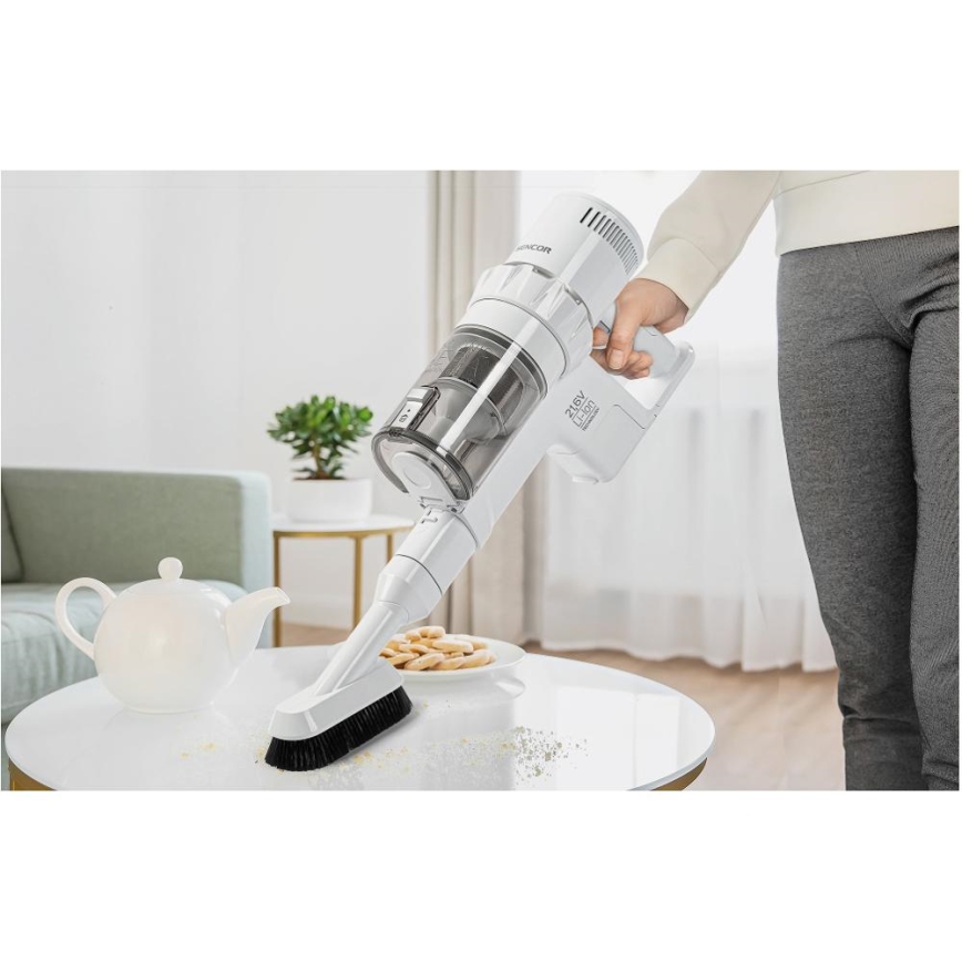 Sencor - Trådlös stavdammsugare 2-i-1 250W/2200 mAh vit
