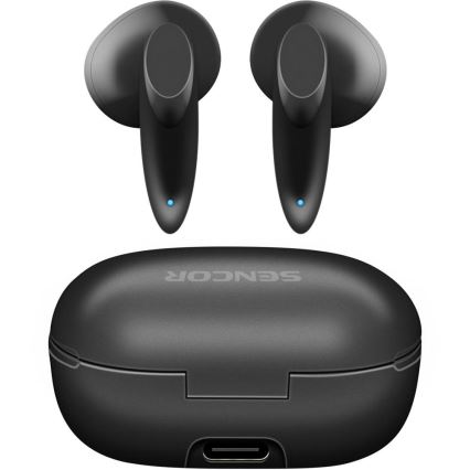 Sencor - Trådlösa hörlurar 230 mAh + 2x 25 mAh IPX4 svart