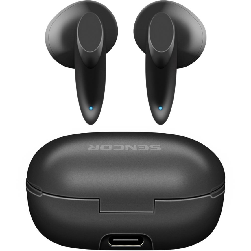 Sencor - Trådlösa hörlurar 230 mAh + 2x 25 mAh IPX4 svart