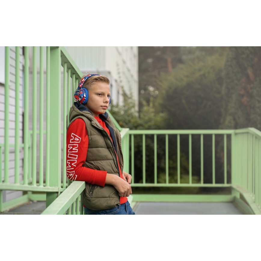 Sencor - Trådlösa hörlurar med en microphone 3,7V/400 mAh blå/röd