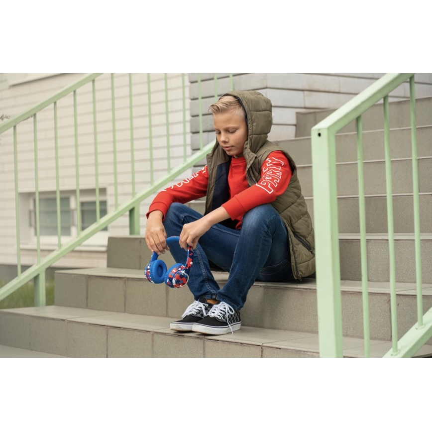 Sencor - Trådlösa hörlurar med en microphone 3,7V/400 mAh blå/röd