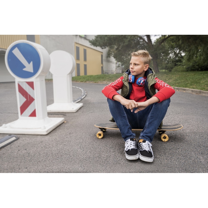 Sencor - Trådlösa hörlurar med en microphone 3,7V/400 mAh blå/röd