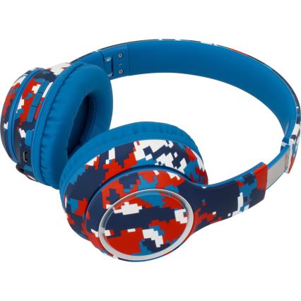 Sencor - Trådlösa hörlurar med en microphone 3,7V/400 mAh blå/röd