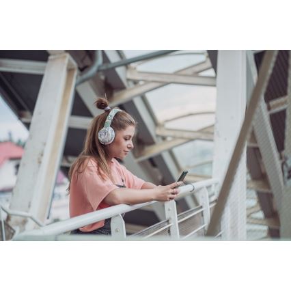 Sencor - Trådlösa hörlurar med en microphone 3,7V/400 mAh grön/vit