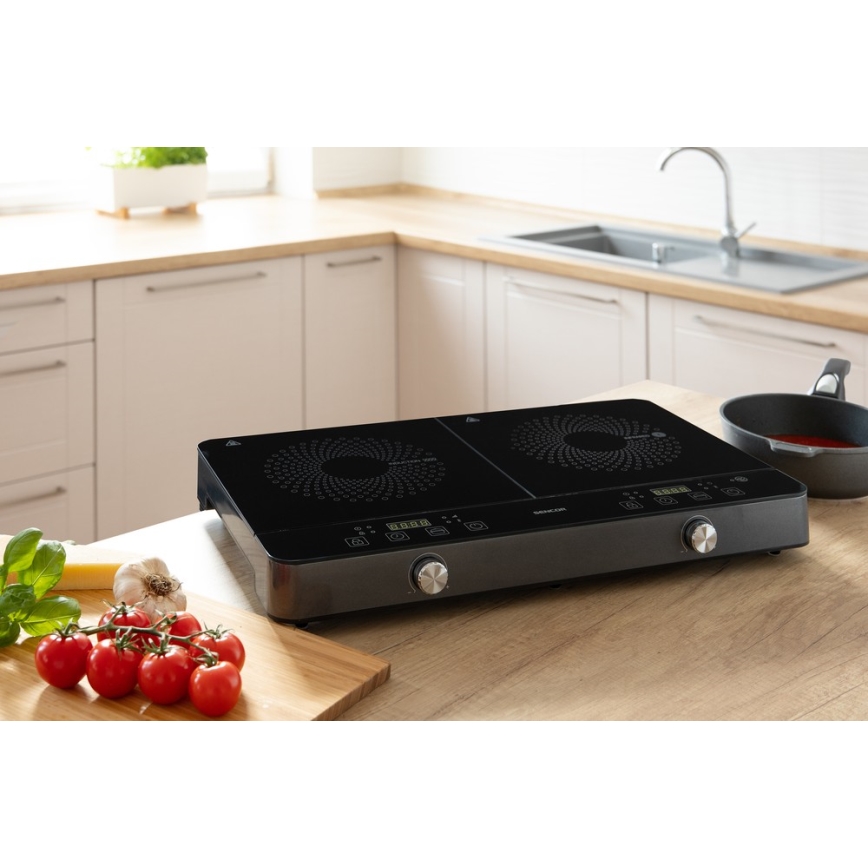 Sencor - Two-zone induction cooker med LCD display 3400W/230V