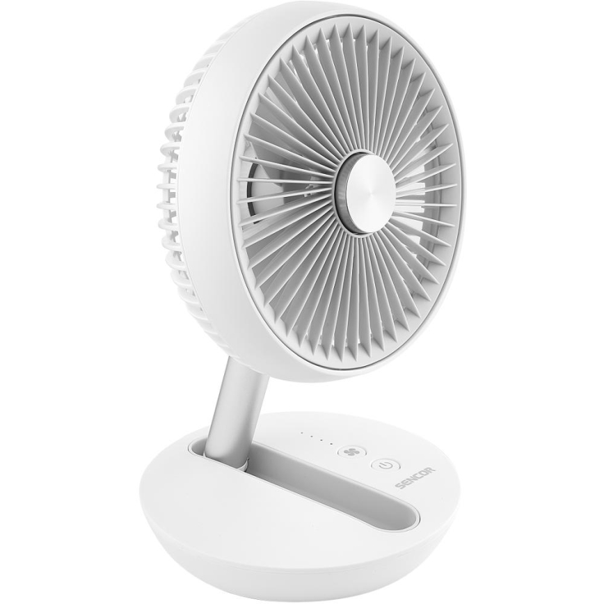 Sencor - Uppladdningsbar bordsfläkt 5W/5V 4000 mAh vit