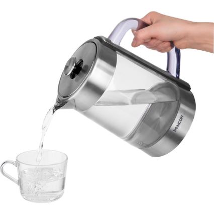 Sencor - Vattenkokare med temperaturreglering 1,5 l 1500W/230V rostfritt stål