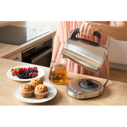 Sencor - Vattenkokare med termoreglering 1,7 l 2200W/230V rostfritt 