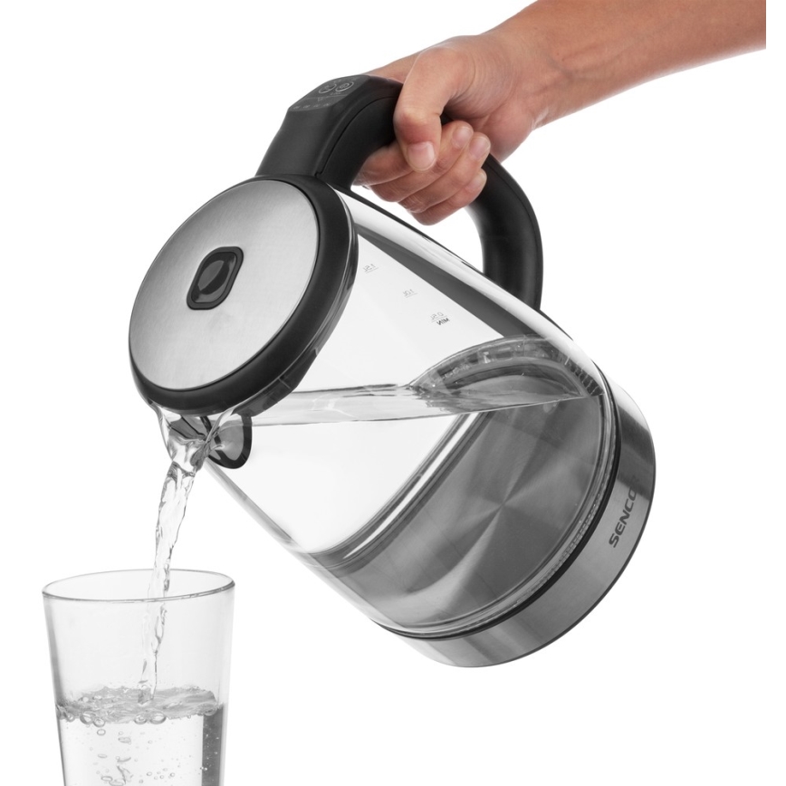 Sencor - Vattenkokare med termoreglering Data kontakt  LED bakgrundsbelyst 2 l 2200W/230V