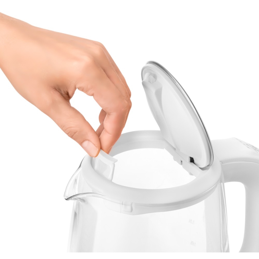 Sencor - Vattenkokare med termoreglering Data kontakt  LED bakgrundsbelyst 2 l 2200W/230V vit