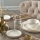 Servis 16 delar beige/guld/porslin