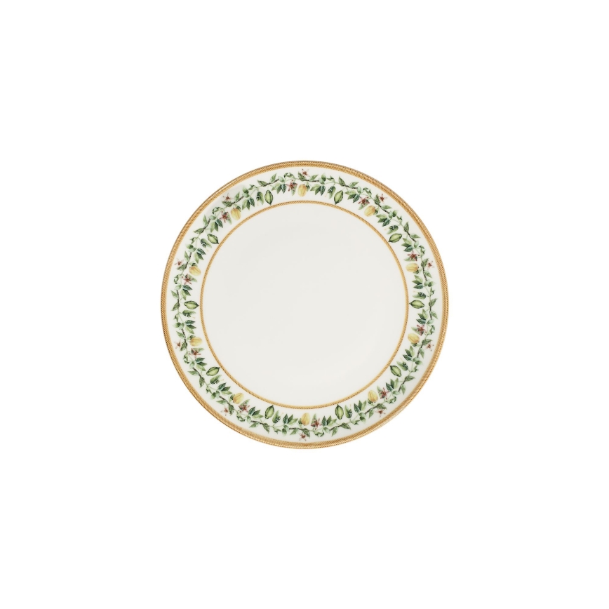 Servis 24 delar krämvit/beige/grön, porslin