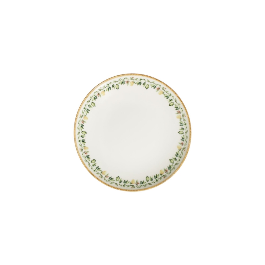 Servis 24 delar krämvit/beige/grön, porslin