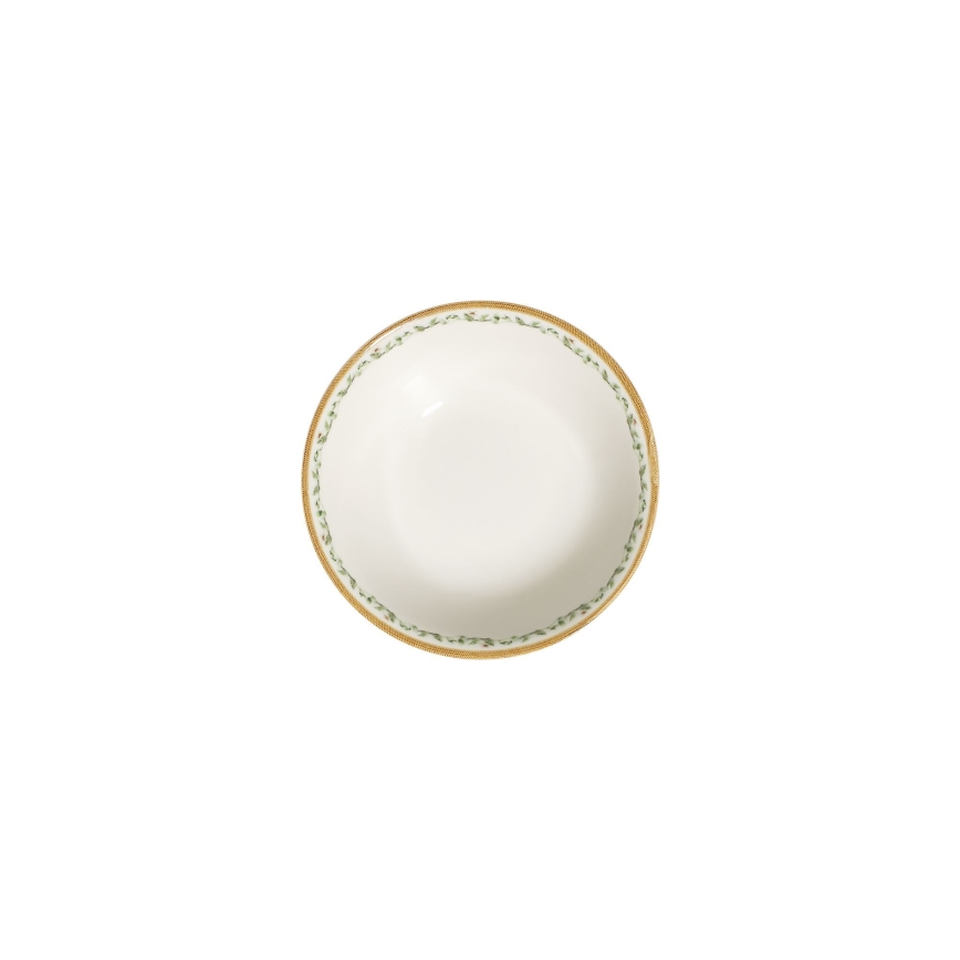 Servis 24 delar krämvit/beige/grön, porslin