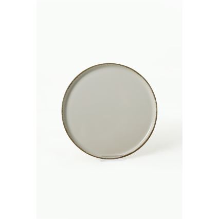 Servis 24 delar krämvit/brun/keramik