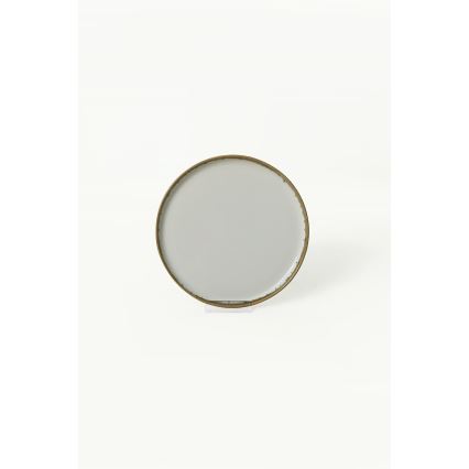 Servis 24 delar krämvit/brun/keramik