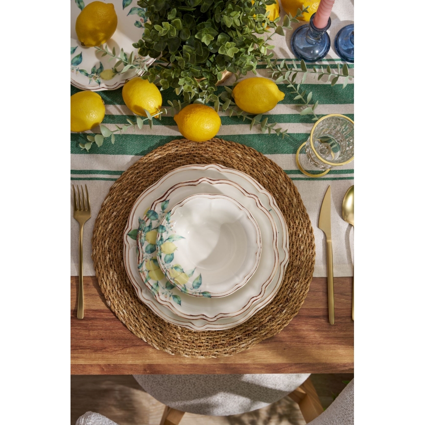 Servisset 24 delar, flerfärgat porslin