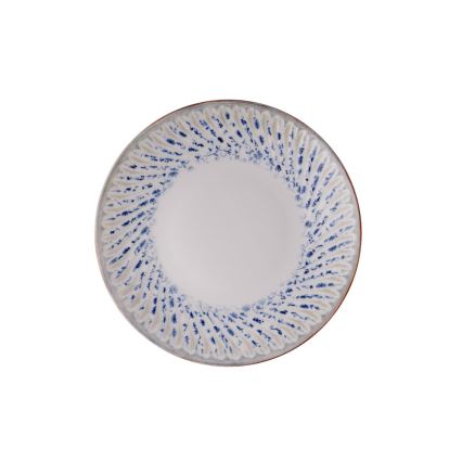 Servisset 24 delar i porslin – blå/beige