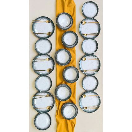 Servisset, 24 delar, vit/antracit, i keramik