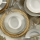 Servisset 24 delar vit/guld/porslin