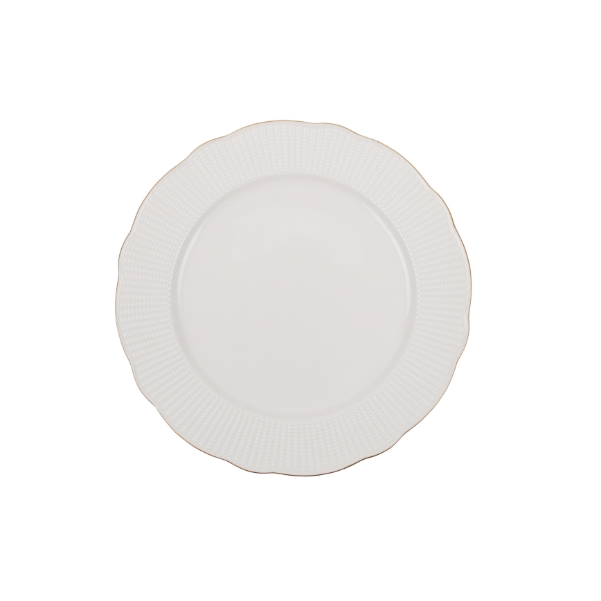 Servisset 24 delar vit/guld/porslin
