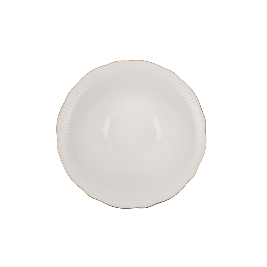 Servisset 24 delar vit/guld/porslin