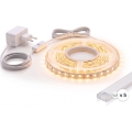 SET 1x LED-remsa MYLIVING LIGHTSTRIP LED/22W/230V 5 m + 5x inbyggnadsprofil 1 m silver/vit