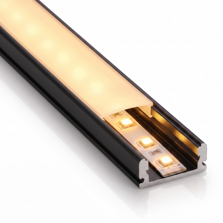 SET 1x LED-remsa MYLIVING LIGHTSTRIP LED/22W/230V 5 m + 5x infälld profil 1 m svart/vit