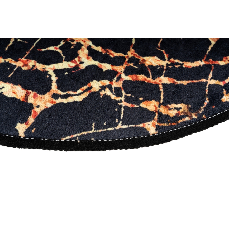 SET 2x Badrumsmatta GOLDES 60/100 cm svart/guld